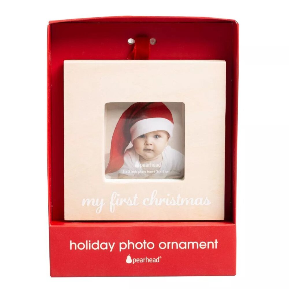 my first christmas photo ornament pearhead